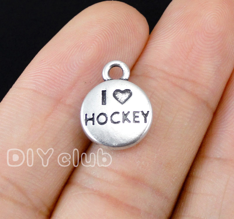 30pcs- I Love Hockey Charms Ʈ ǰ ǹ//..
